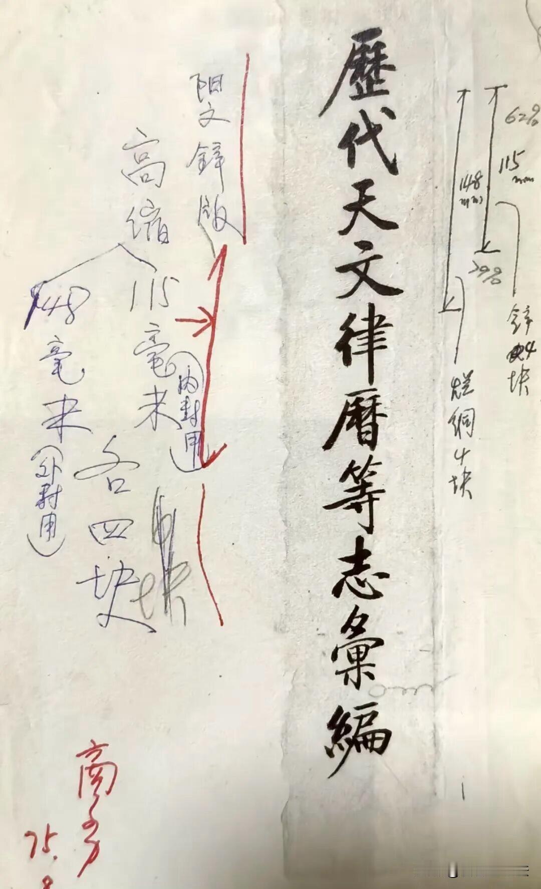 这是中华书局旧书稿的书名题签原稿，难得一见。一张张泛黄稿纸上，毛笔题写的书名，旁