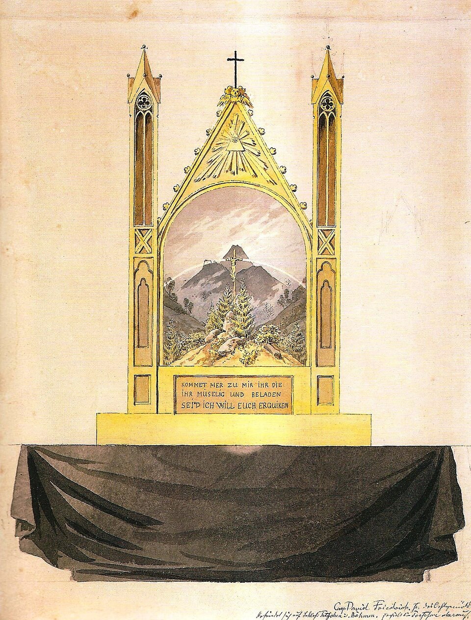 ✨1808年，34岁的卡斯帕·大卫·弗里德里希完成了他的第一件重要作品《山上的十