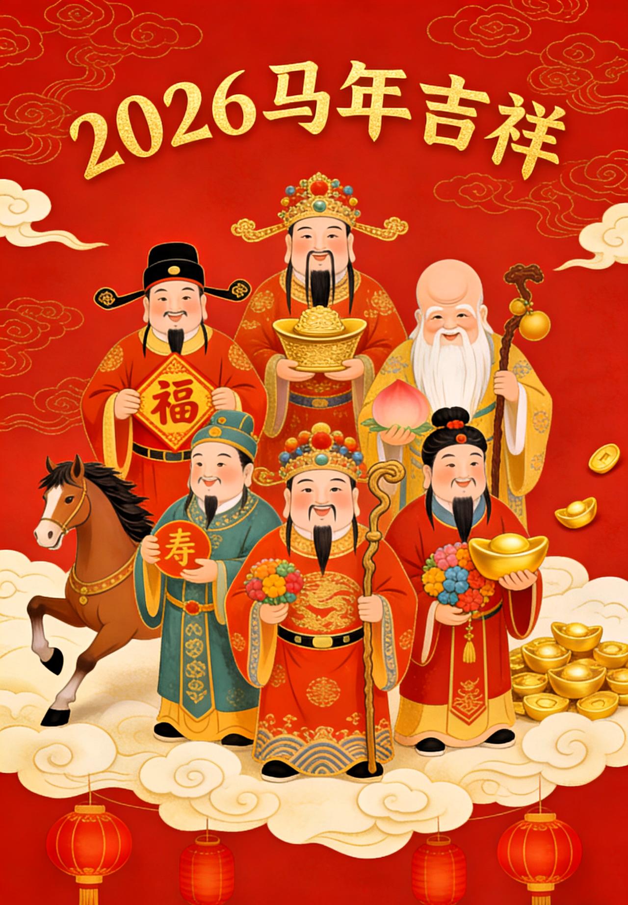 五福齐聚！马年除夕接好运啦🧨除夕良辰，五福临门！在这个辞旧迎新的时刻，把最