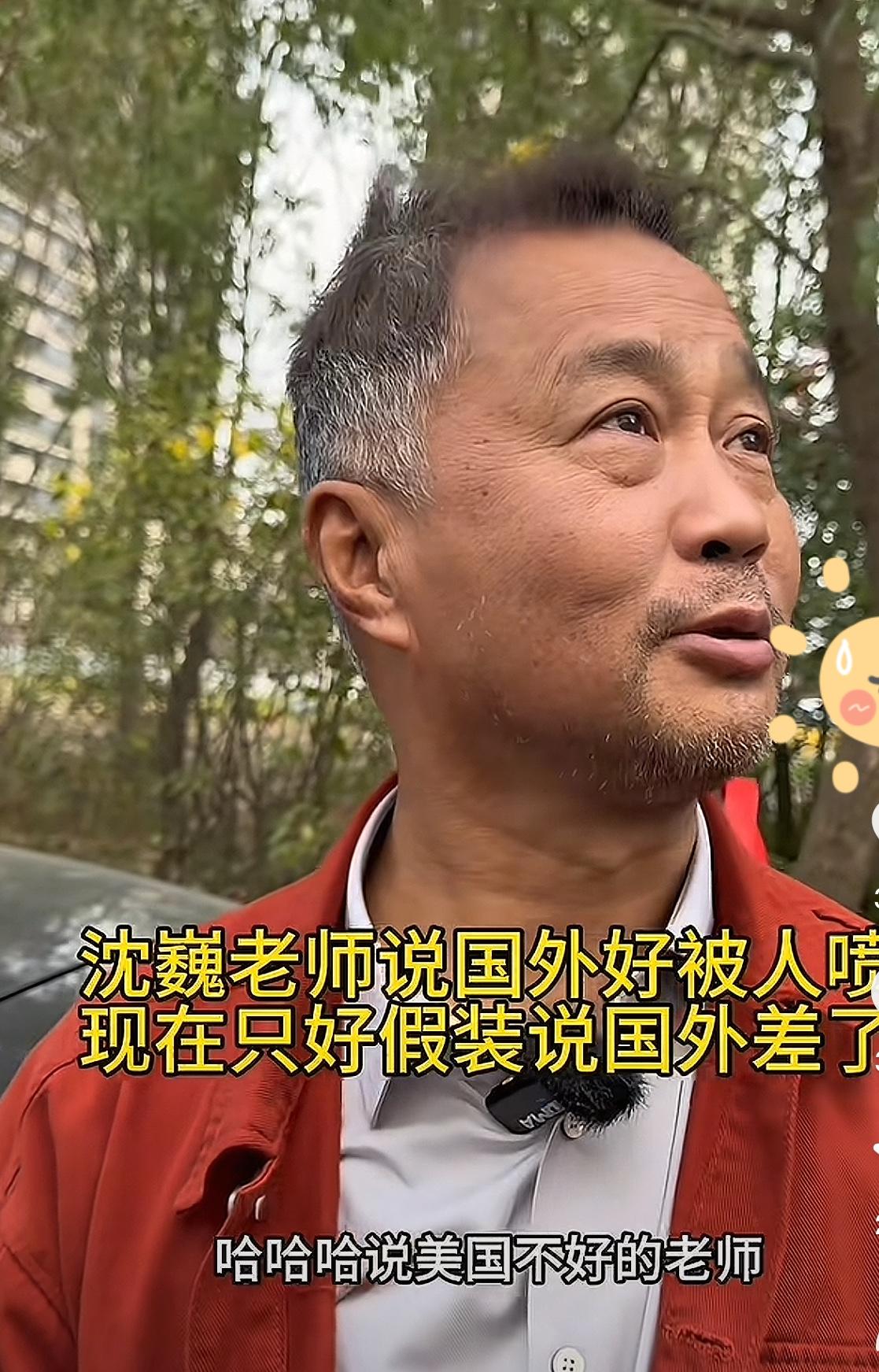 沈巍说国外好被网友喷，现在只能假装说国外好。沈巍笑着说：“国外这两个国家真不