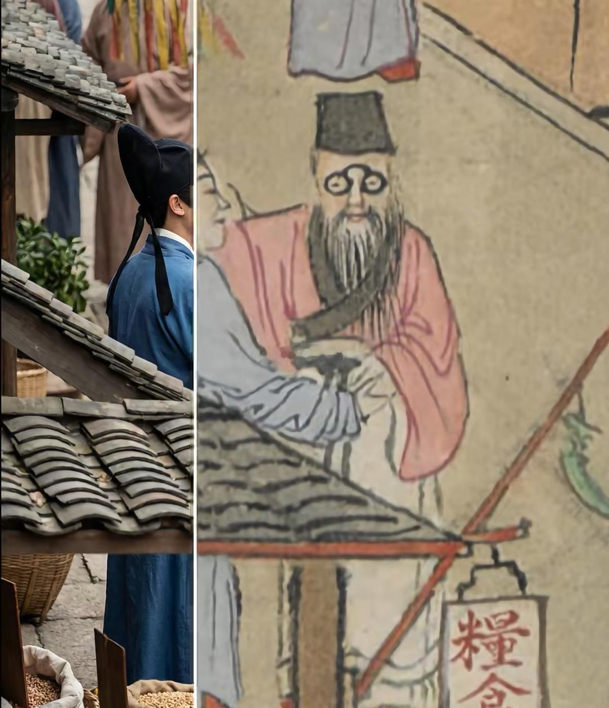 中国自明朝始，坊间就有近视眼镜和远视眼镜了，镜片由纯水晶打造。（部分图片由AI还