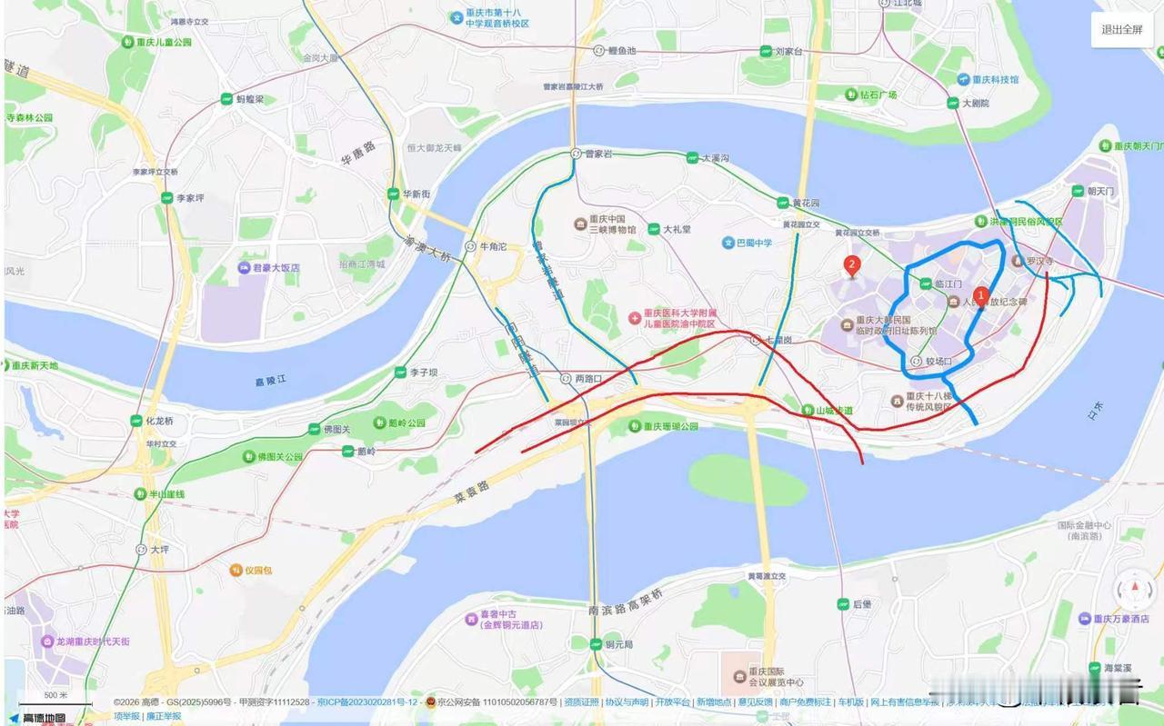 我真担心渝中区下面会不会被挖塌了？渝中区的轨道交通密度，应该是主城区最大的。渝