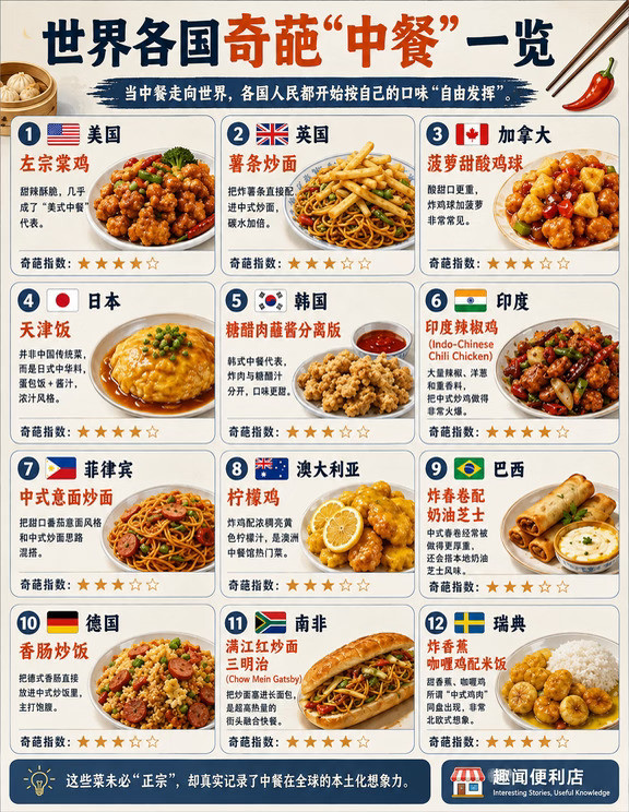 原来“中餐”走出国门后，真的会大变样😆