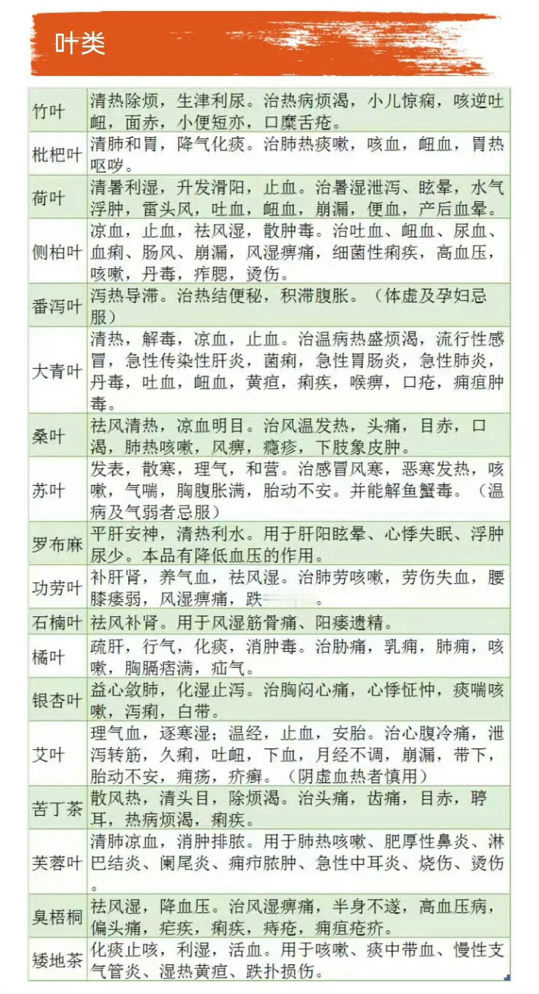 超全中药功效汇总
