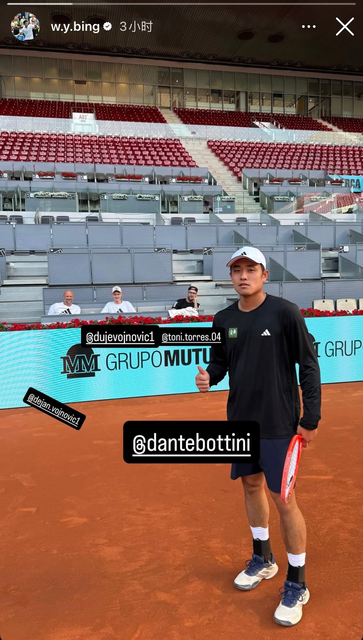 马德里资格赛首轮，吴易昺重返前100后首秀，6-1/7-5击败排名444的达姆尼