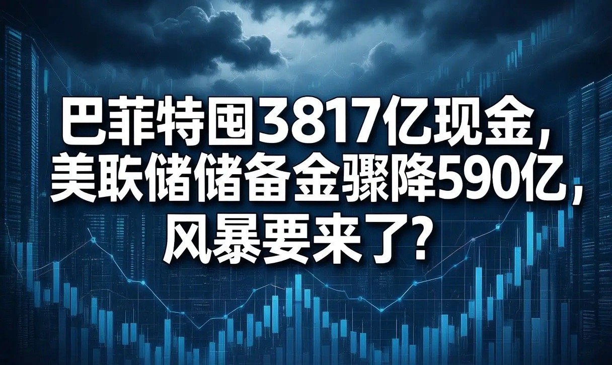 黄金巴菲特囤3817亿现金，美联储储备金骤降590亿，风暴要来了？朋友们，金融市