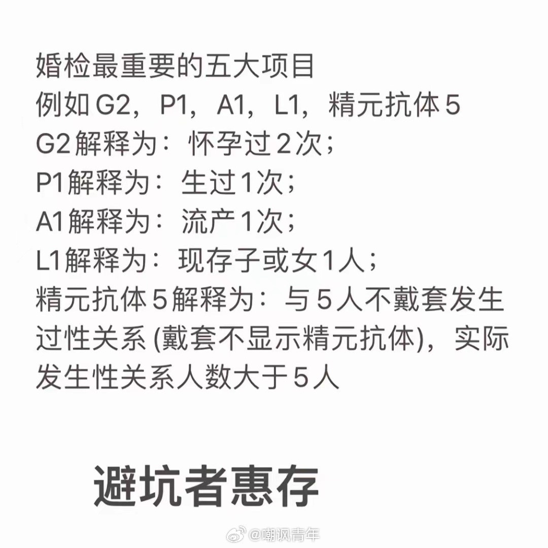 婚检最重要的五大项目