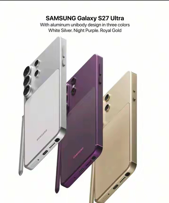 从目前曝光的细节来看，S27Ultra的工业设计简直是把“质感”拉满了：铝一体