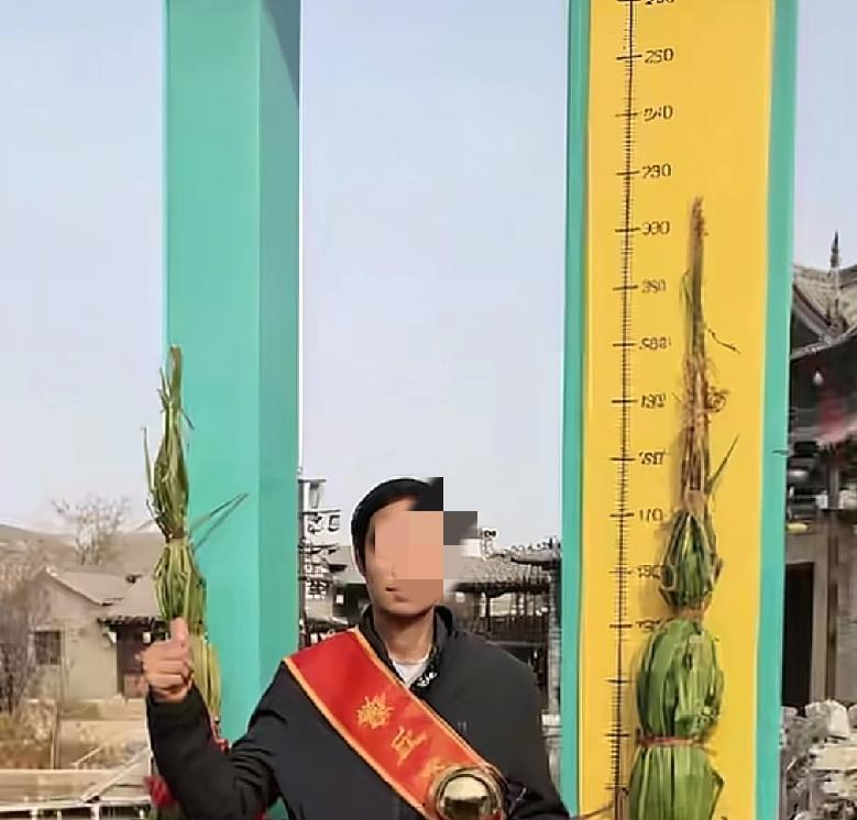 大葱之王终于诞生了就在章丘刚刚结束的葱王比赛中一位男子拿着自家生产的大葱独得