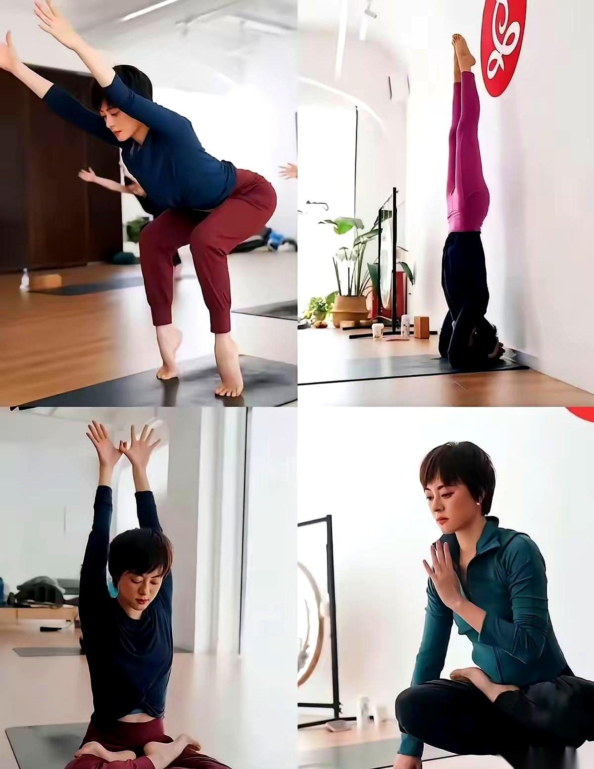 刷到孙俪那张图，我人直接僵住。就第三张，两只脚……是怎么做到，安安稳稳盘到自己