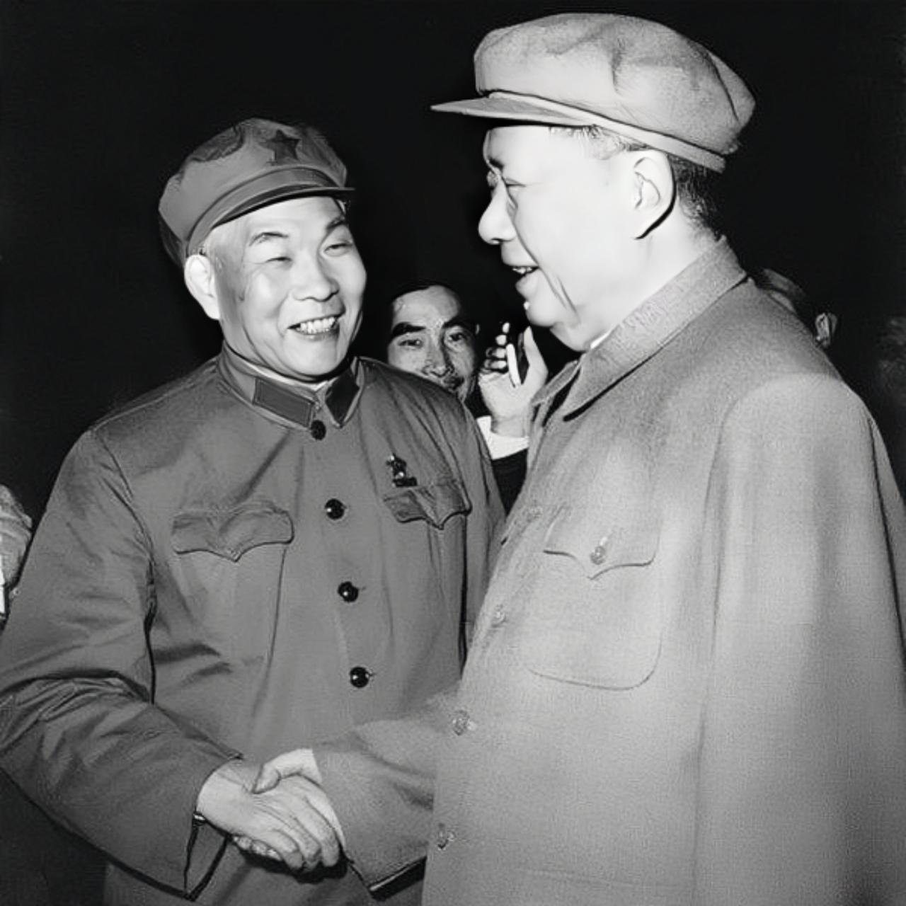 抗日战争时期，肖劲光时任八路军留守兵团司令员，常深夜到杨家岭向毛主席汇报边区军政