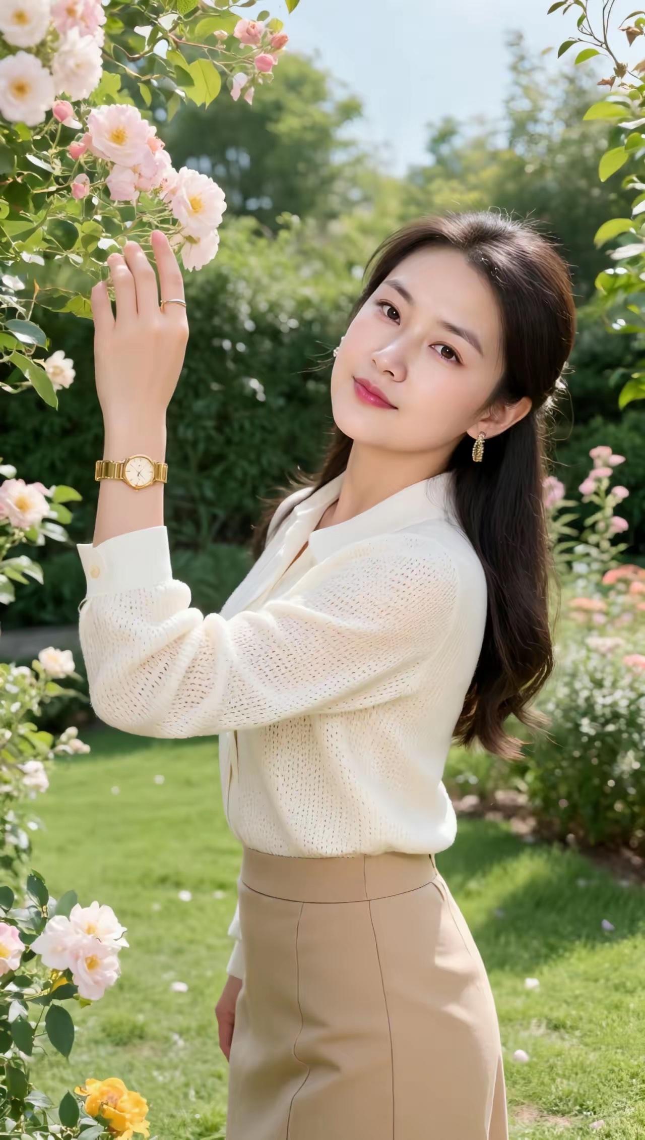江城子•花影留年文/熏墨月季盈袖沐晴光，韵悠扬，意温良。笑靥嫣然，眉目