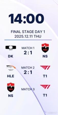 HLE鏖战三局拿下T1，待会T1与NS的生死战就要来了，胜者晋级2025KeSP