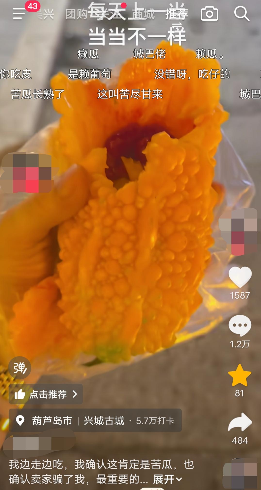 辽宁葫芦岛，女子发视频吐槽称:我在✘✘古城，商家卖我一水果，说当地叫“赖葡萄”，