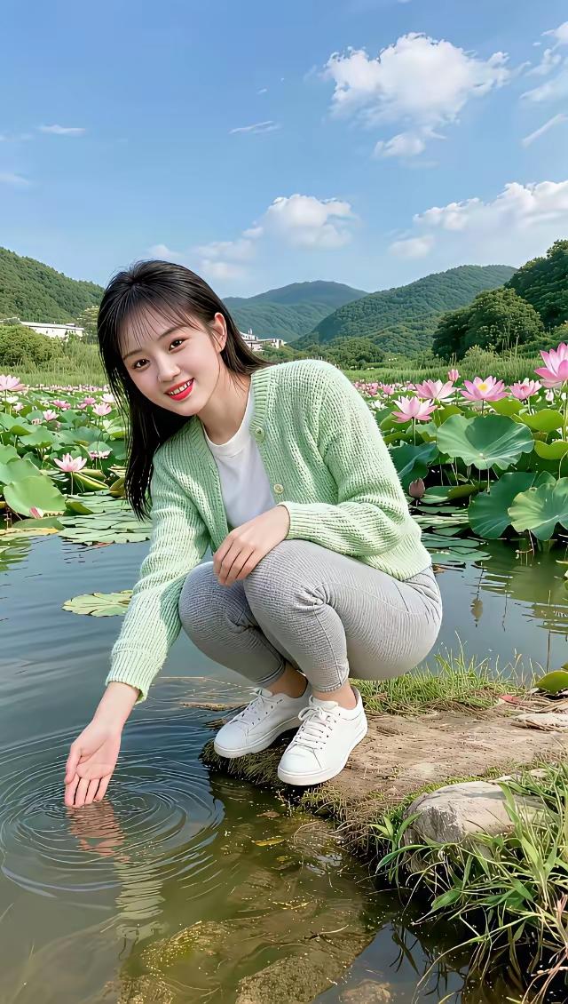 在荷塘边，感受夏日的清凉与美好🌸💦