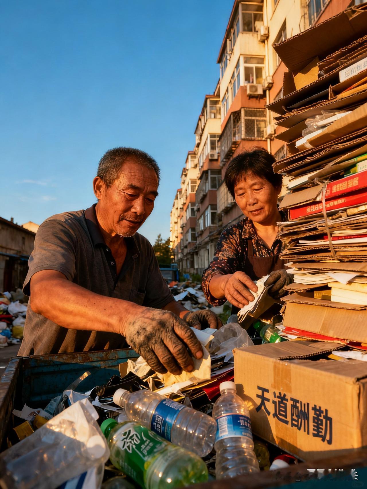 小区收废品夫妻，狠狠给我上了一课！一直信“天道酬勤”，但真正亲眼见到时，还