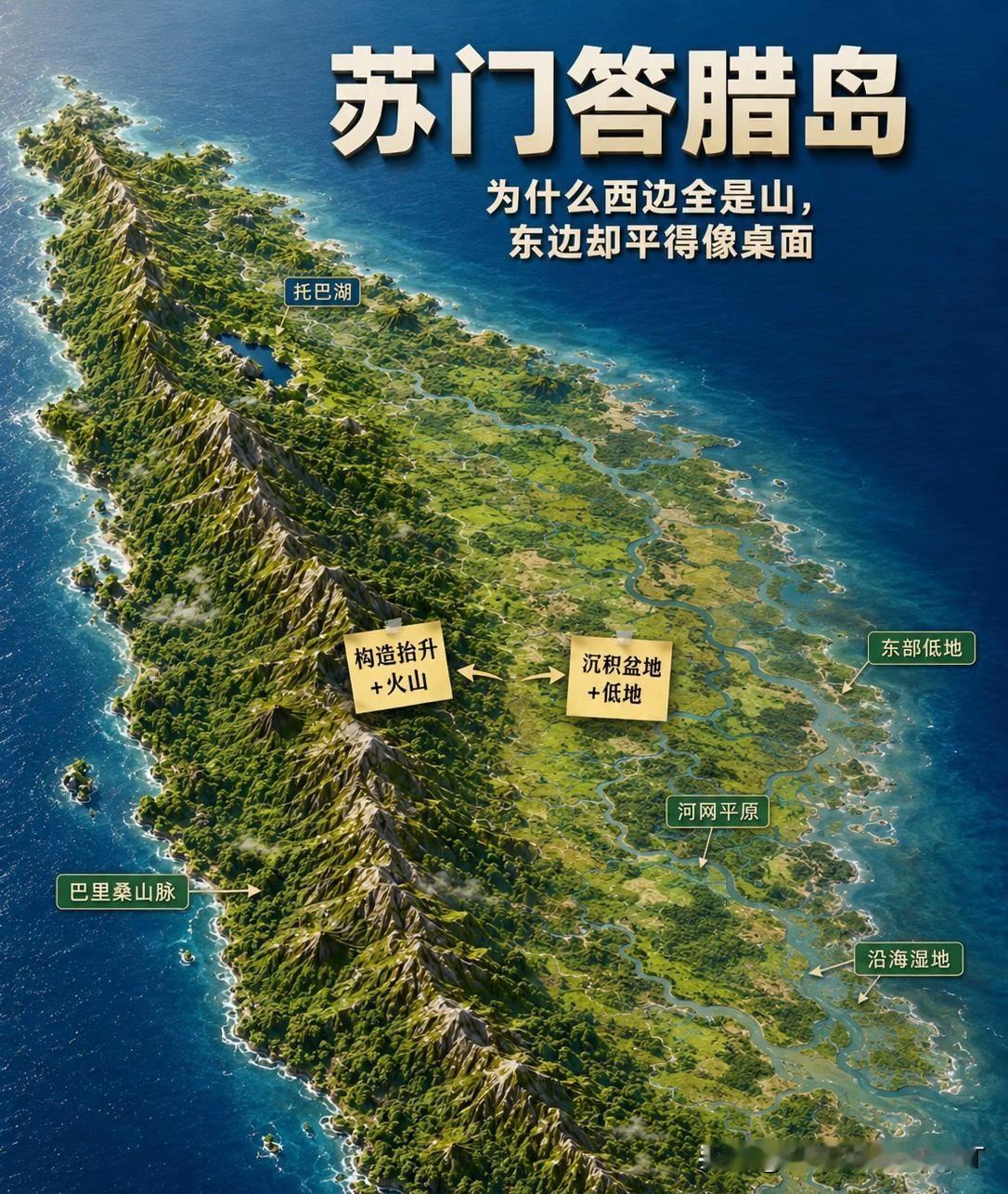 世界最大岛屿之一，苏门答腊岛苏门答腊岛位于印度尼西亚西部，是世界面积最大的岛屿