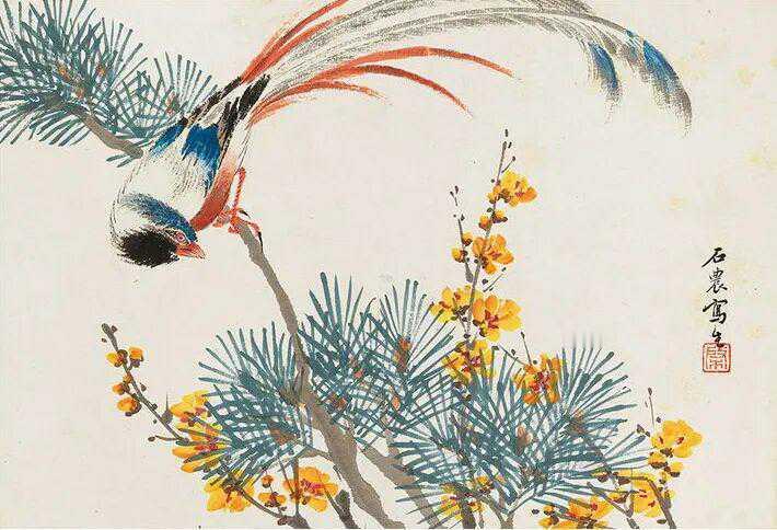 董棨《花鸟册》，八开，设色纸本，22×32cm，绘月季、凌霄、芙蓉、腊梅、荷花、