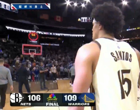 勇士逆转篮网送对手9连败，桑托斯拿到31分，这段时间是把桑托斯给练出来了，赢一场