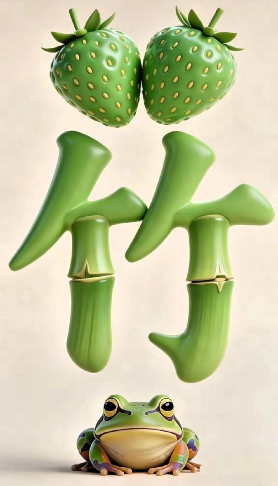  绝了！绿草莓+竹+青蛙藏成语，能秒猜的都是脑洞王者