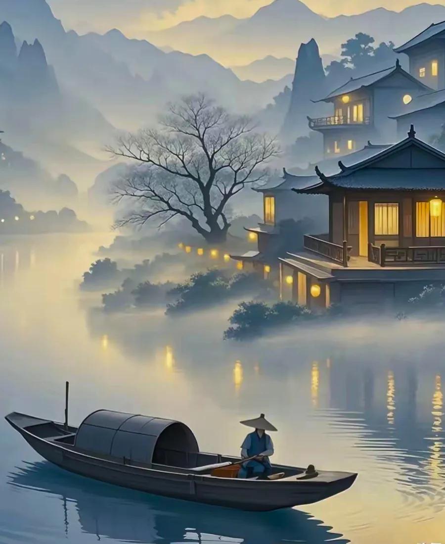 方圆天地，为头条联友对联；竹影清风摇月色，柳溪野渡起炊烟。