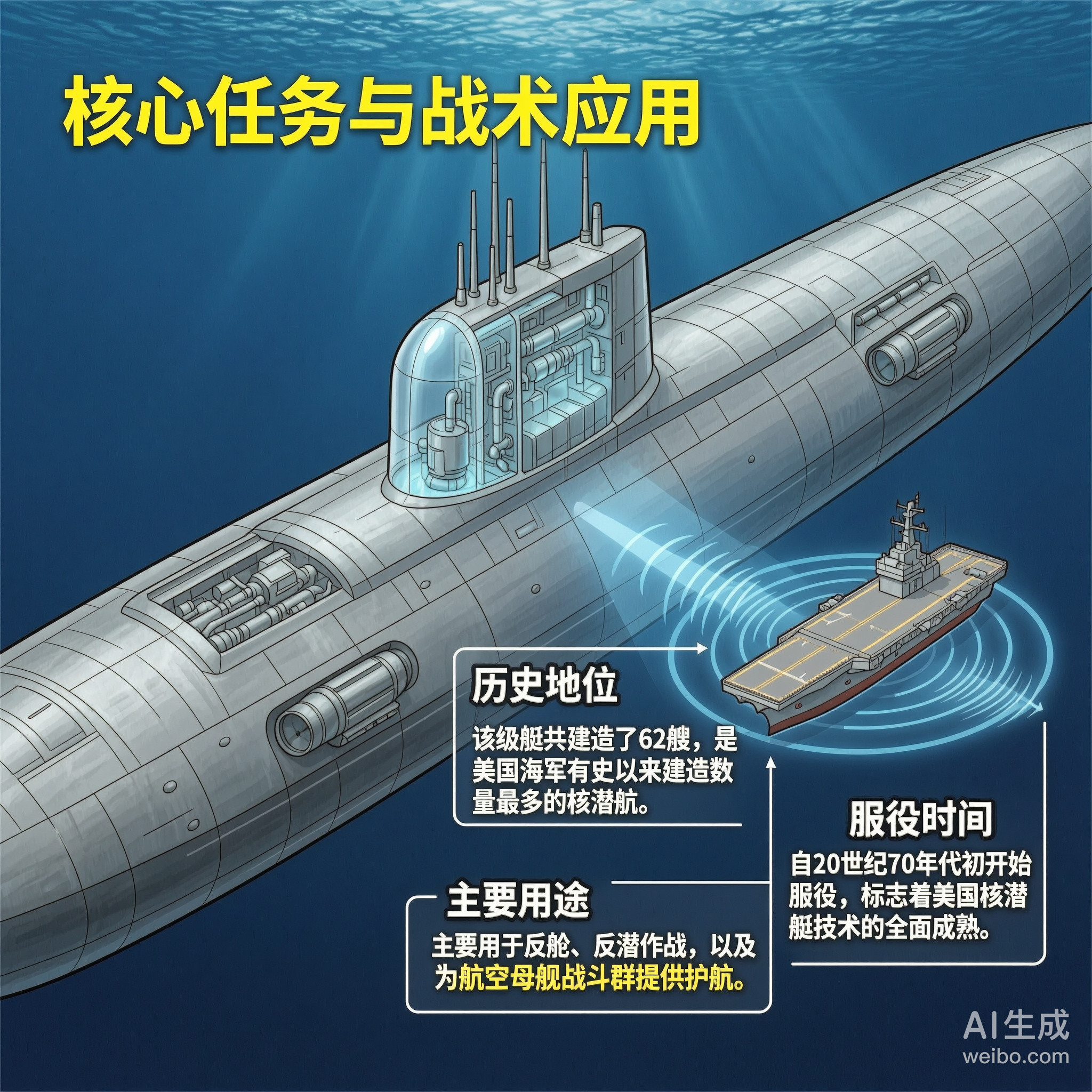 军事ai新视野美国“洛杉矶”级攻击型核潜艇“洛杉矶”级潜艇（LosAngel