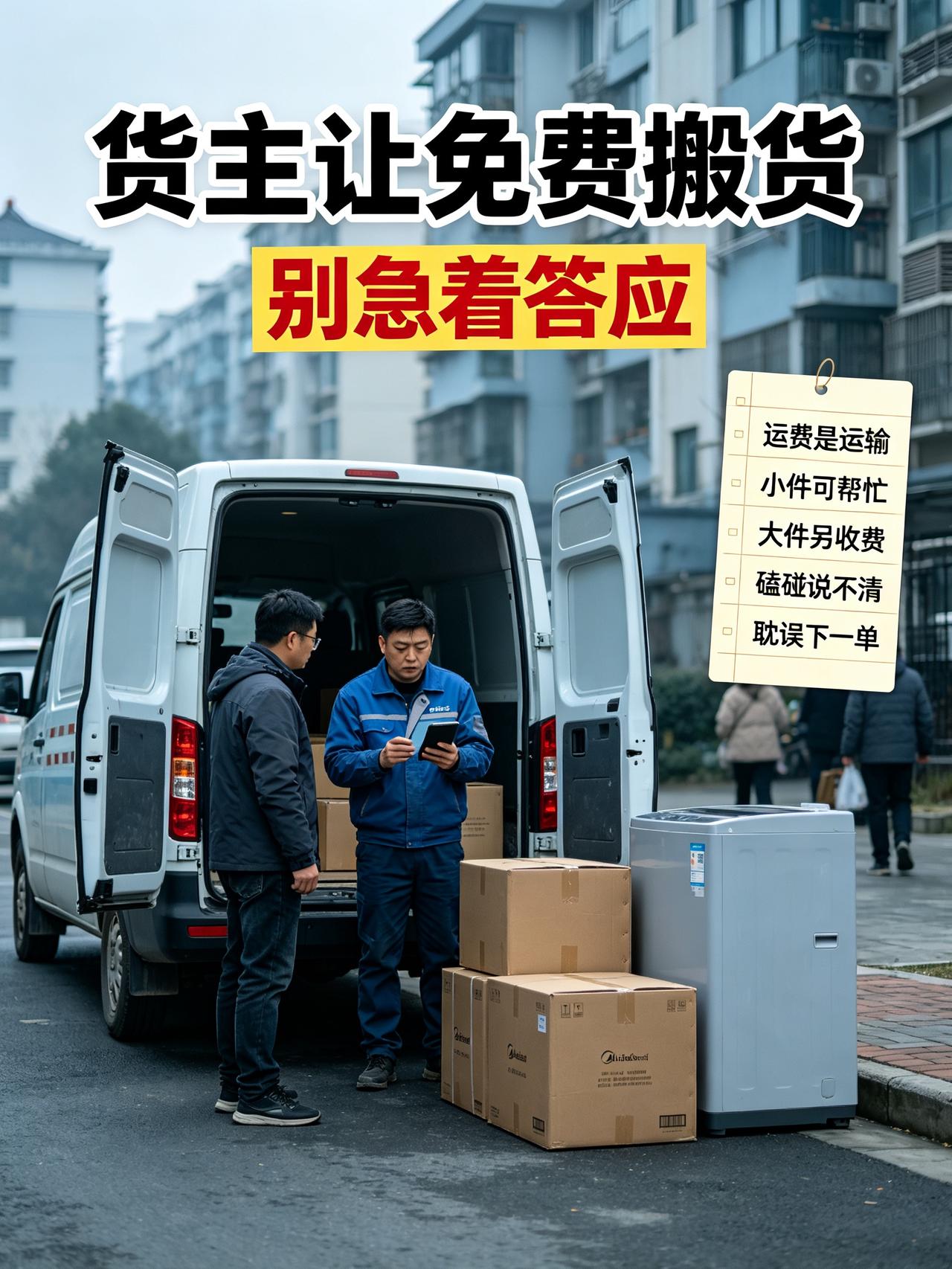 不少货主以为，叫货拉拉就包含装卸，其实司机只是拉货的。遇上不掏搬运费让免费搬