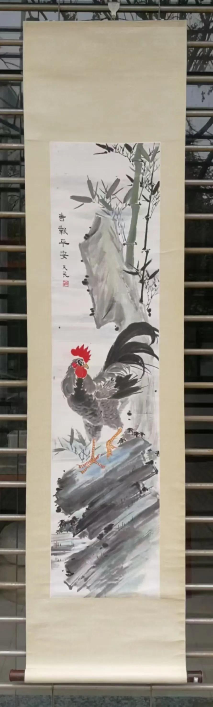 1～3）民国岭南画派名家尹觉国画《吉报平安》（画心137*33厘米）4）苏士澍