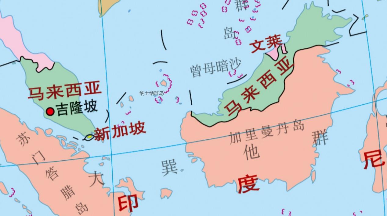马来西亚也挺惨的，国土很散装，分成东马和西马两部分，中间隔着海，最近的两个点直线