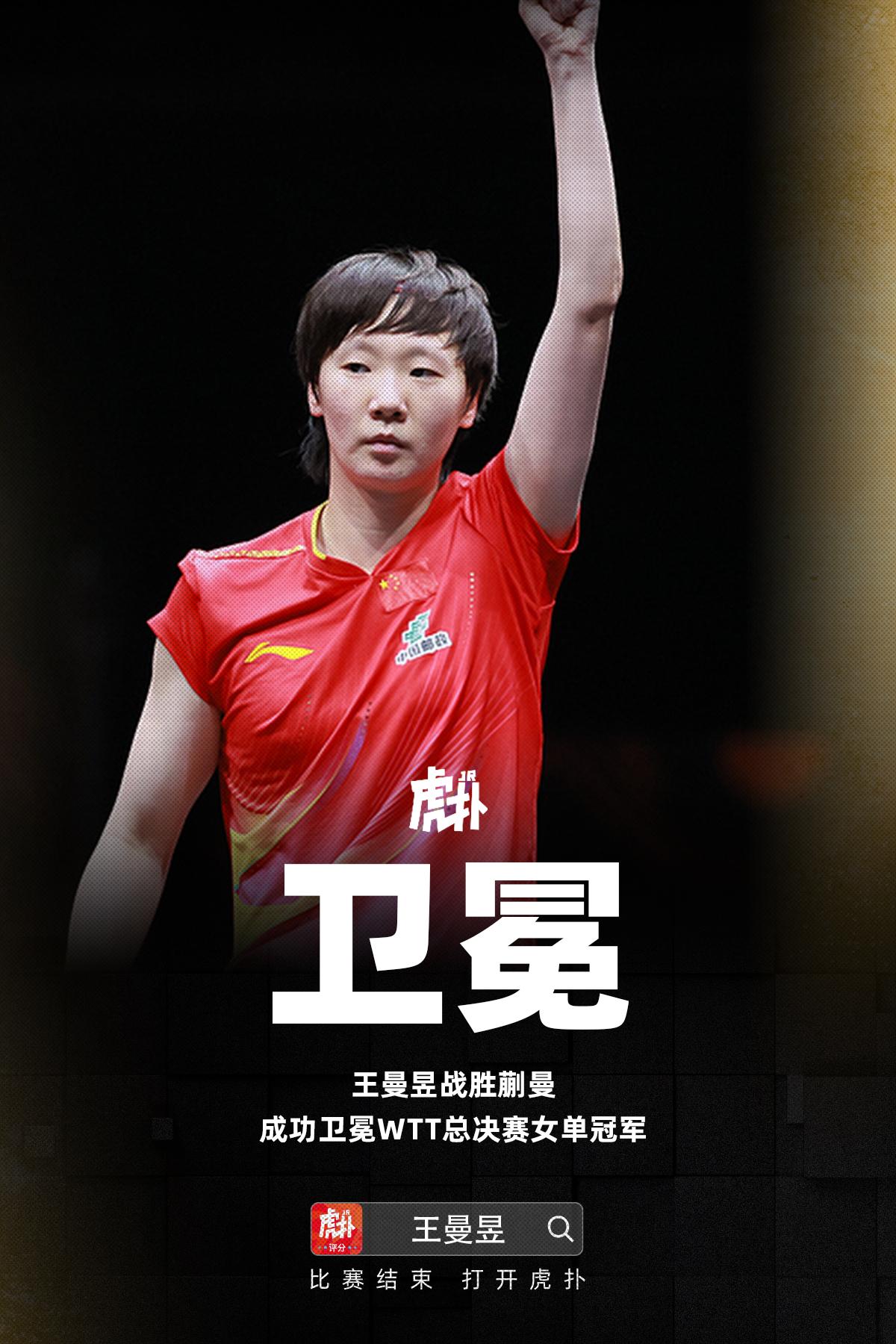 WTT总决赛: 王曼昱4-2胜蒯曼, 成功卫冕女单冠军