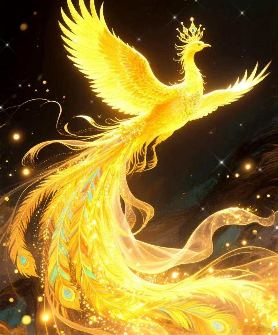 金凤凰寓意着涅槃，重生，扶摇直上。五一过后，也是个转机。见者好运，说明你要起势了