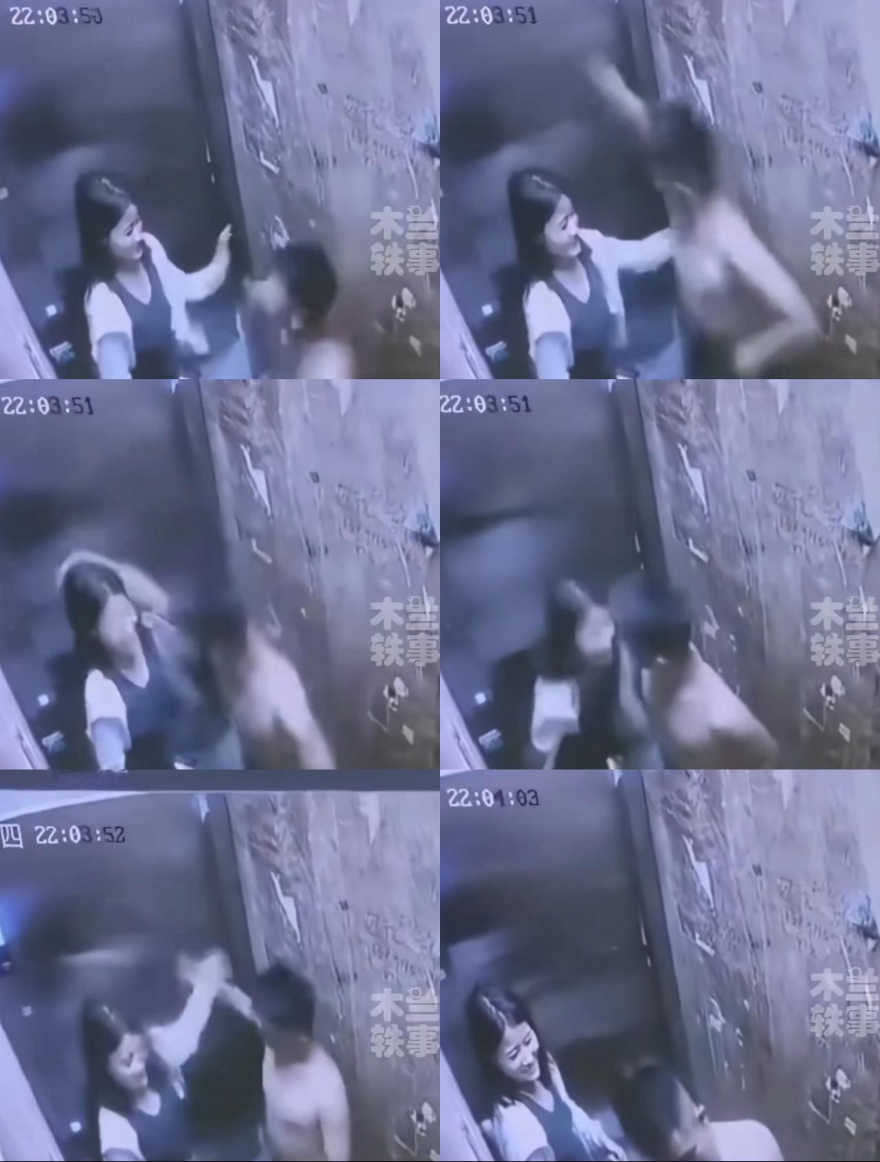 事发前一天，两人还在电梯里打闹，看上去甜甜蜜蜜。但有专业教练分析过，男方这个