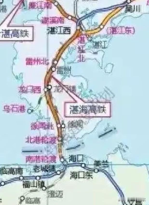 途经湛江（雷州徐闻）的广湛高铁延长线，预计明年开工。广州高铁延长线又称为湛海
