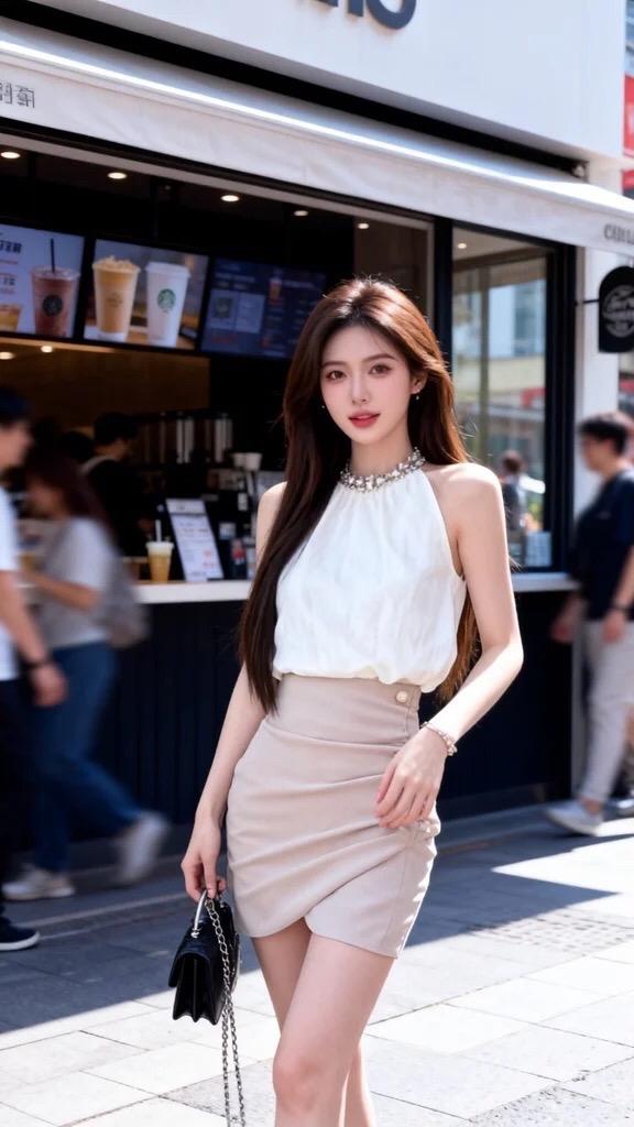 街头甜心风超a夏日穿搭白裙子穿搭街拍穿搭初恋裙