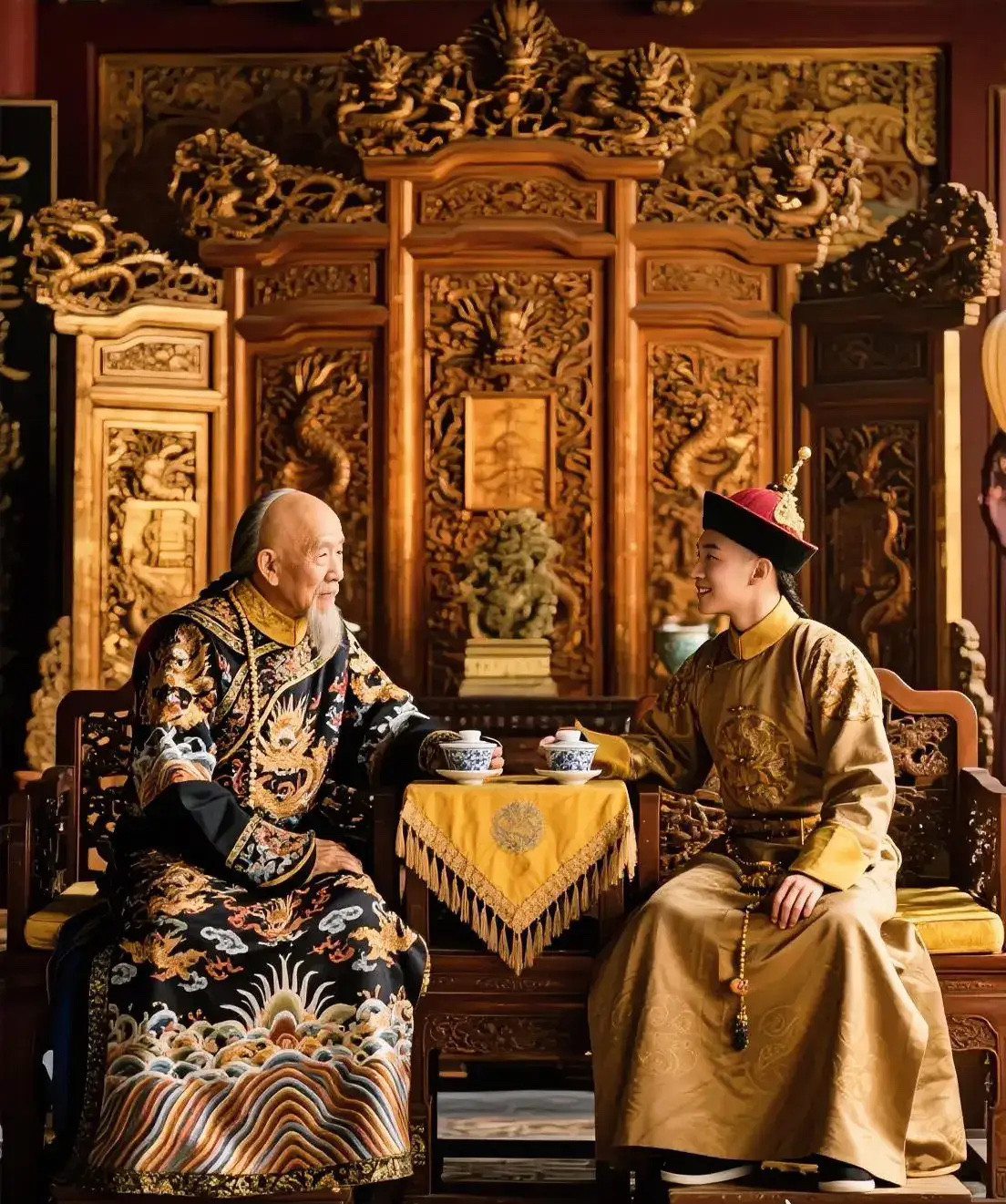 乾隆确实看不上嘉庆，也实在没办法了。乾隆晚年最憋屈的事，莫过于对着儿子们干瞪眼。富察皇后留下的两个儿