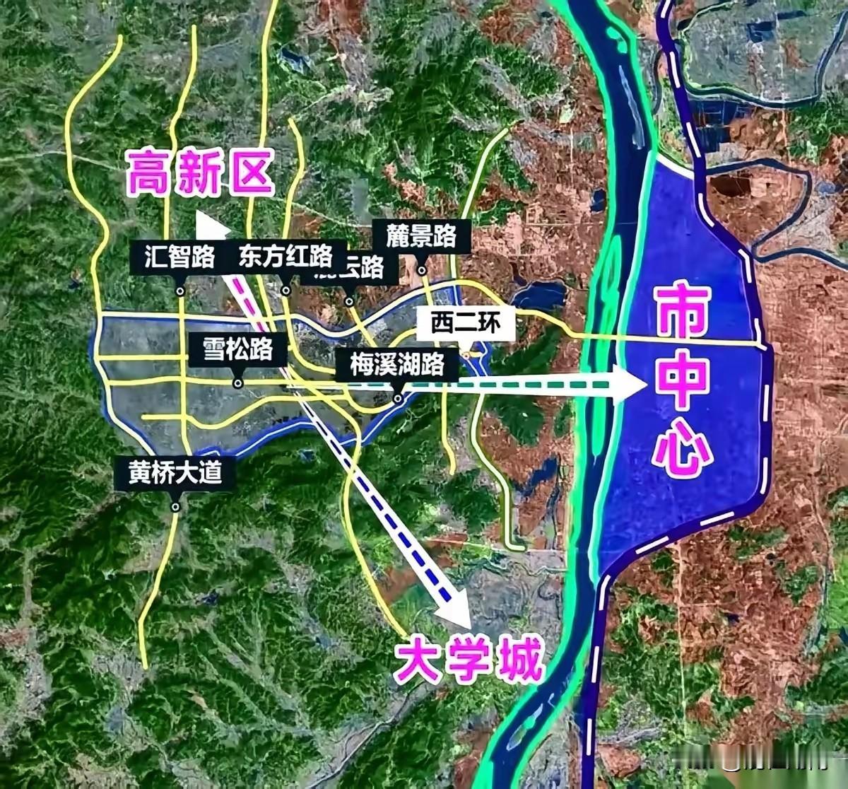 梅溪湖堪称长沙片区发展最成功的案例。十几年前，这里还是葡萄园，有众多洼地、小河