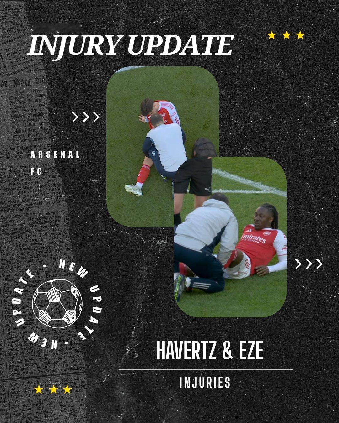 PSFI（球员伤病分析大神）关于阿森纳球员凯·哈弗茨和埃泽的伤情分析：哈弗茨与埃