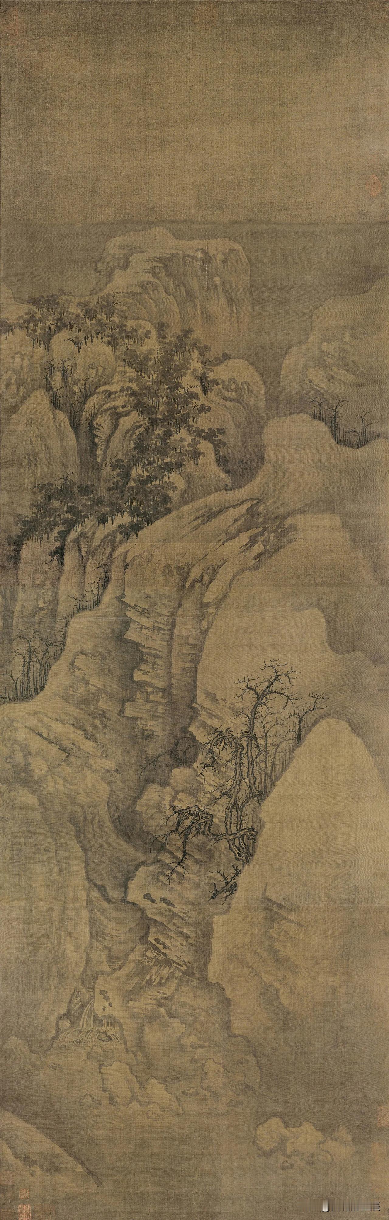 每日中华名画|宋郭熙《幽谷图》《幽谷图》绘山岩险峻、谷壑幽深之景，虽符合前人