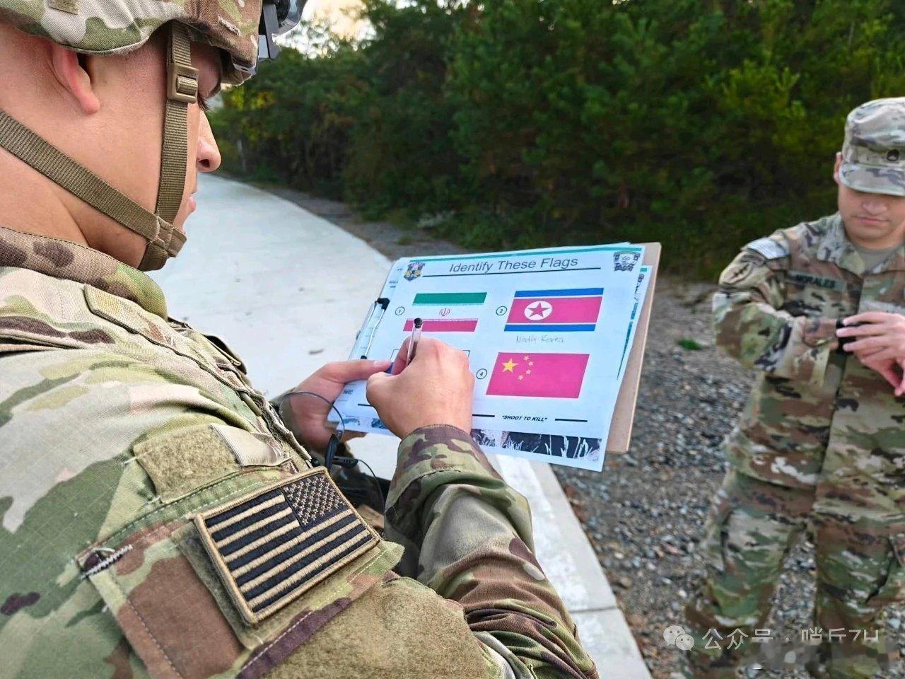 驻韩美军的日常测试题四个国旗分别代表哪几个国家不得不说，快乐教育出来的士兵，文化