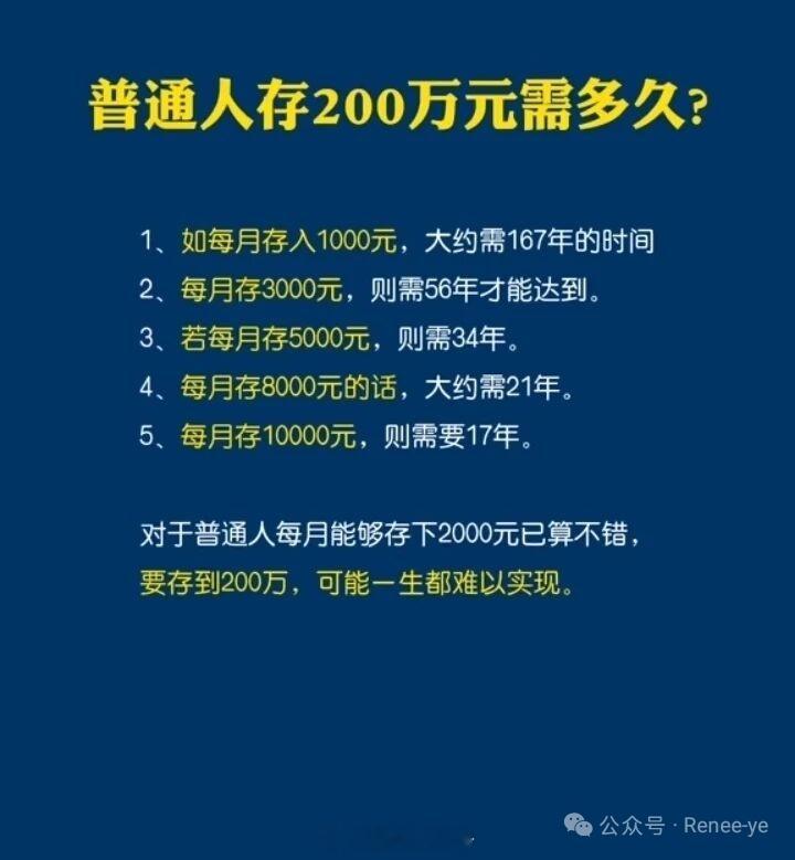 普通人存200万，需要多久？不发横财，大抵是这样。存款