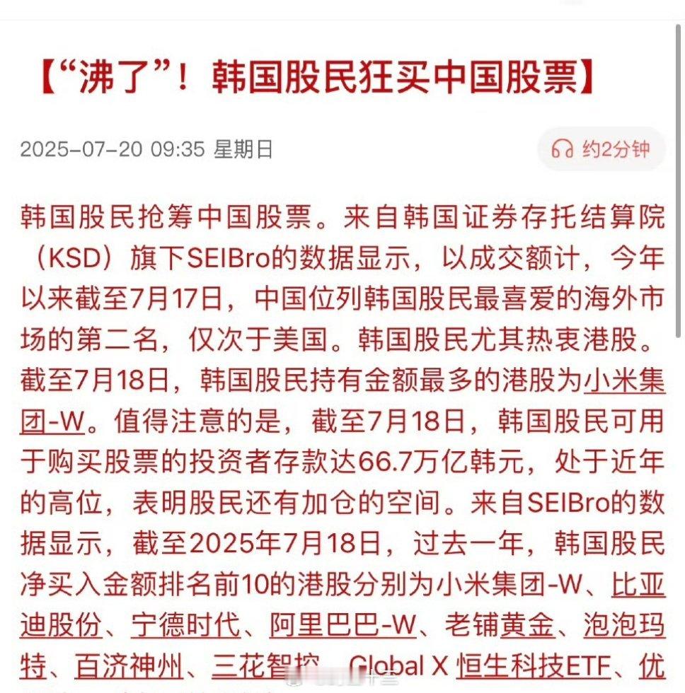 a股韩国股民狂买中国股票看看图，韩国的都买了什么？​​​