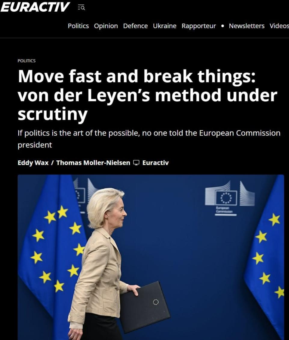 欧洲动态报（Euractiv）：冯德莱恩的领导风格在欧盟内部招致越来越多批评。