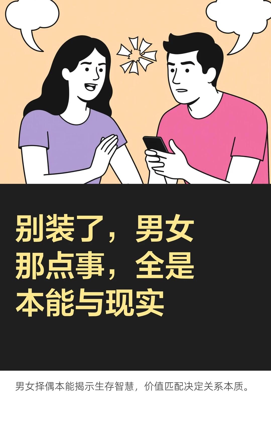别装了，男女那点事，全是本能与现实男性对短期关系更开放，女性更谨慎，源于基因和