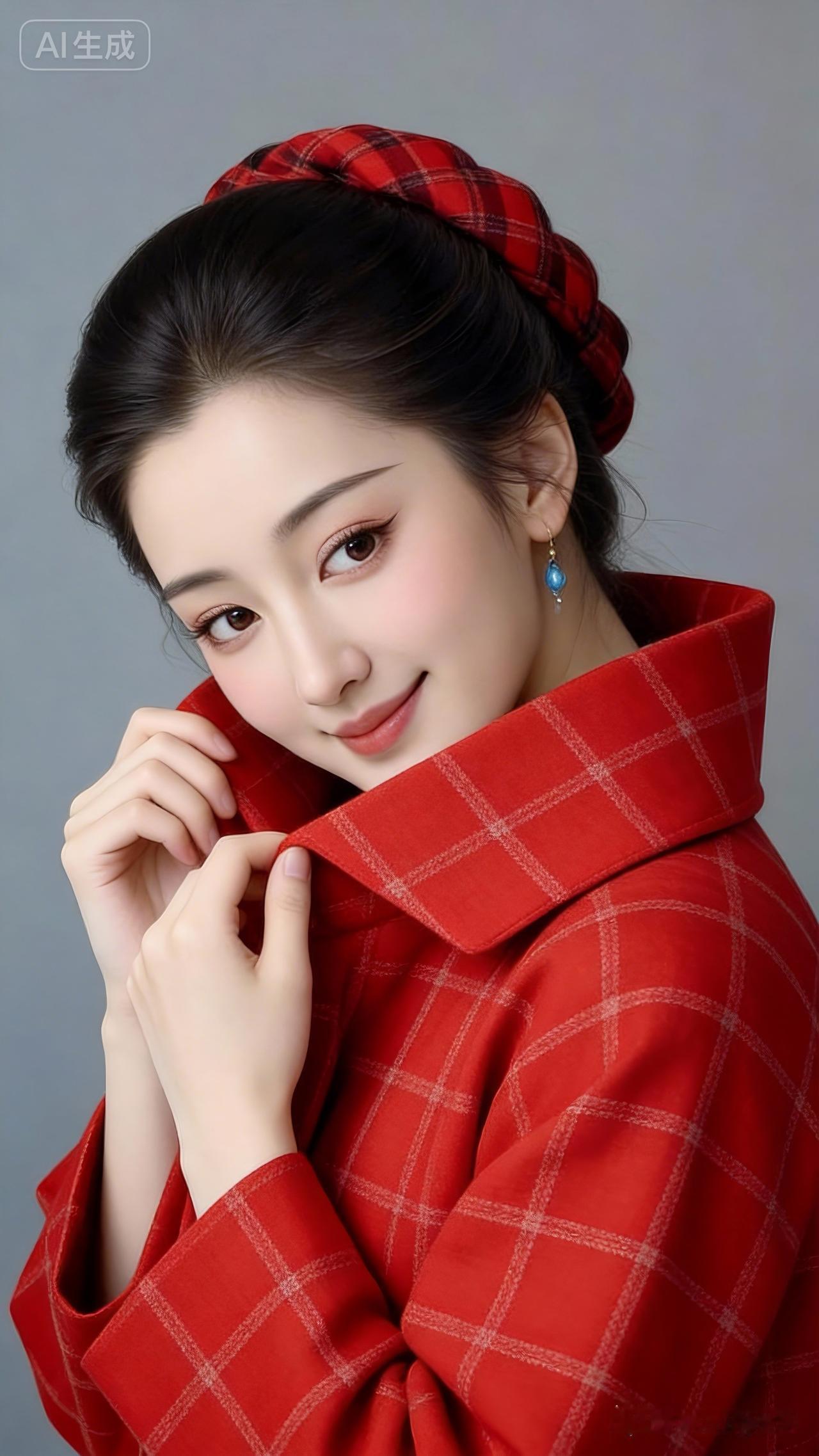 红格子外套搭配，甜美又复古的少女风穿搭！