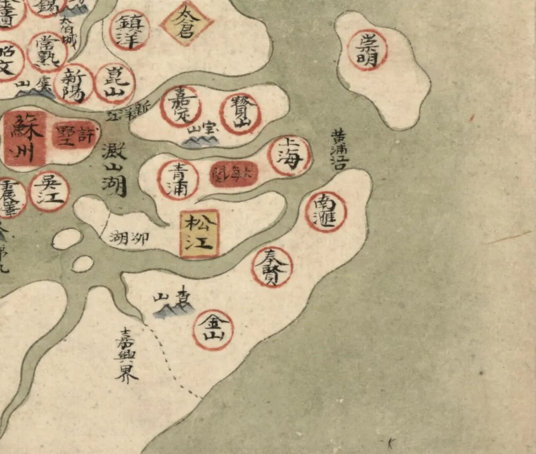 1754年地图中的上海群岛