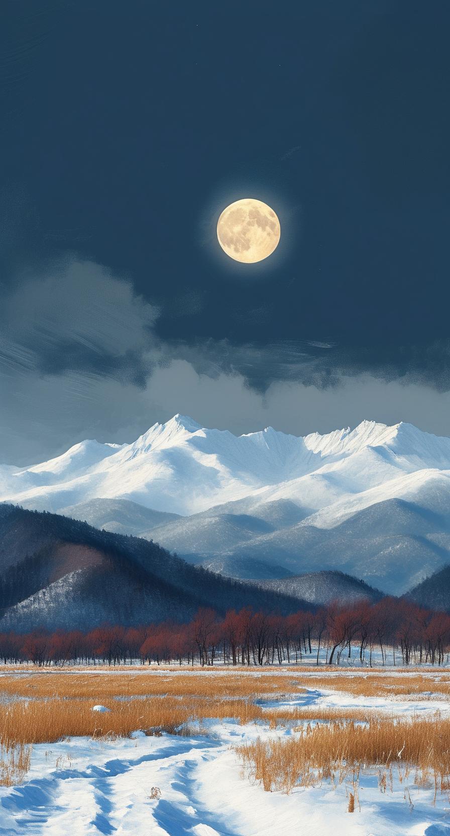 冰绡覆野净无瑕，山色凝银接远霞。樵径深埋松叶厚，竹庐静对雪花斜。围炉漫话