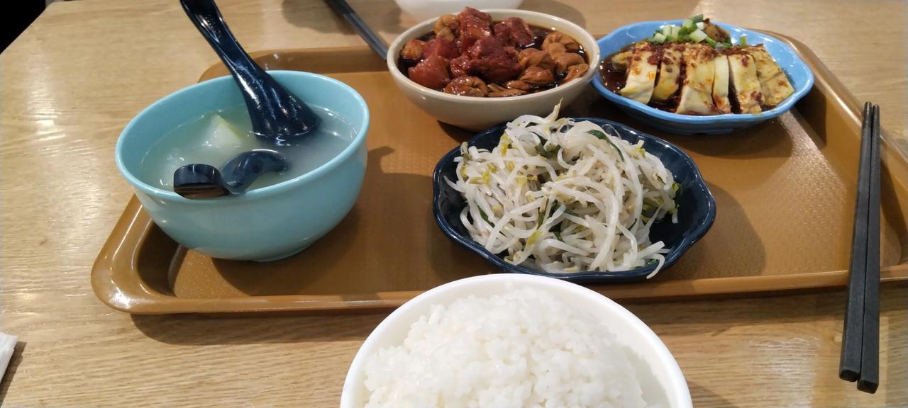 上海陆家嘴大食堂的饭菜，有味口吗[呲牙笑]