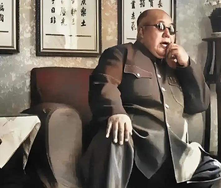 1956年，逃往美国后的马鸿逵，挺着肥胖的大肚子，吃着小姨太为他准备的奶酪。他掌