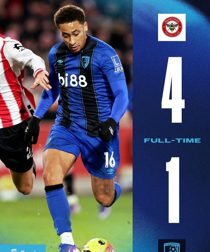 九轮不胜、魔鬼赛程随着伯恩茅斯客场1-4惨败布伦特福德，本赛季前九轮堪称最大黑