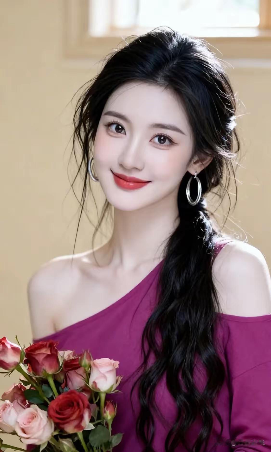 温柔少女与玫瑰的浪漫邂逅🌹💕